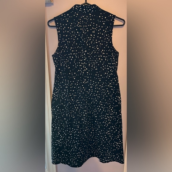 Eileen Fisher speckled dot v-neck sheath mini dress - Picture 5 of 8